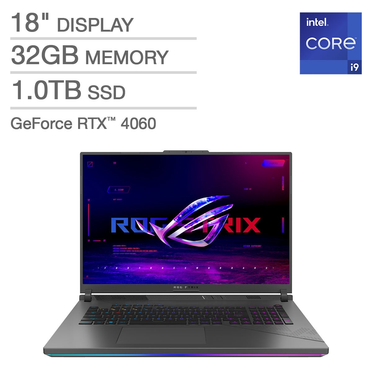 ASUS ROG Strix G18 18-inch Gaming Laptop with 14th Gen Intel Core i9 Processor and GeForce RTX 4060 Graphics