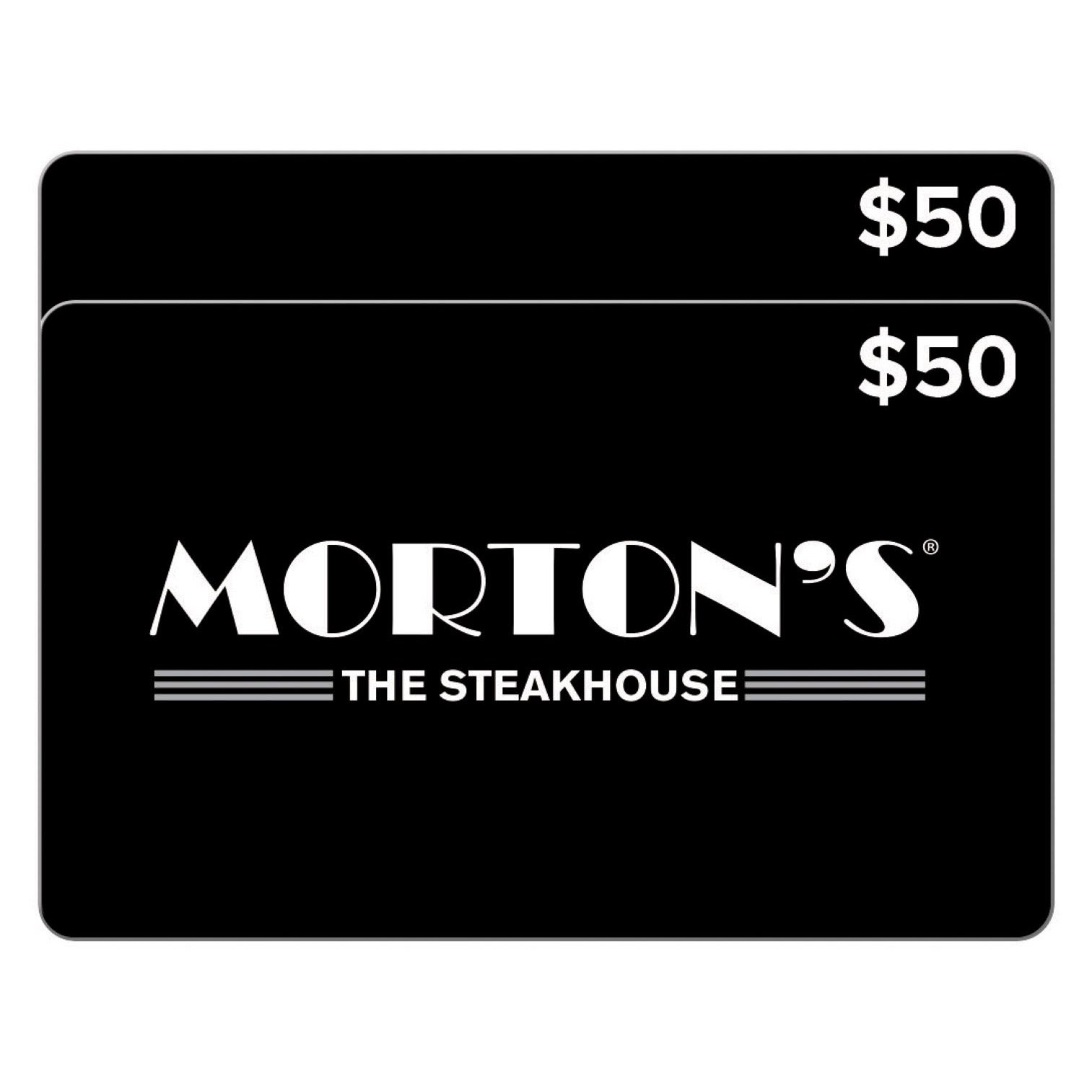 Morton's The Steakhouse Two Restaurant $50 eGift Cards ($100 Value)