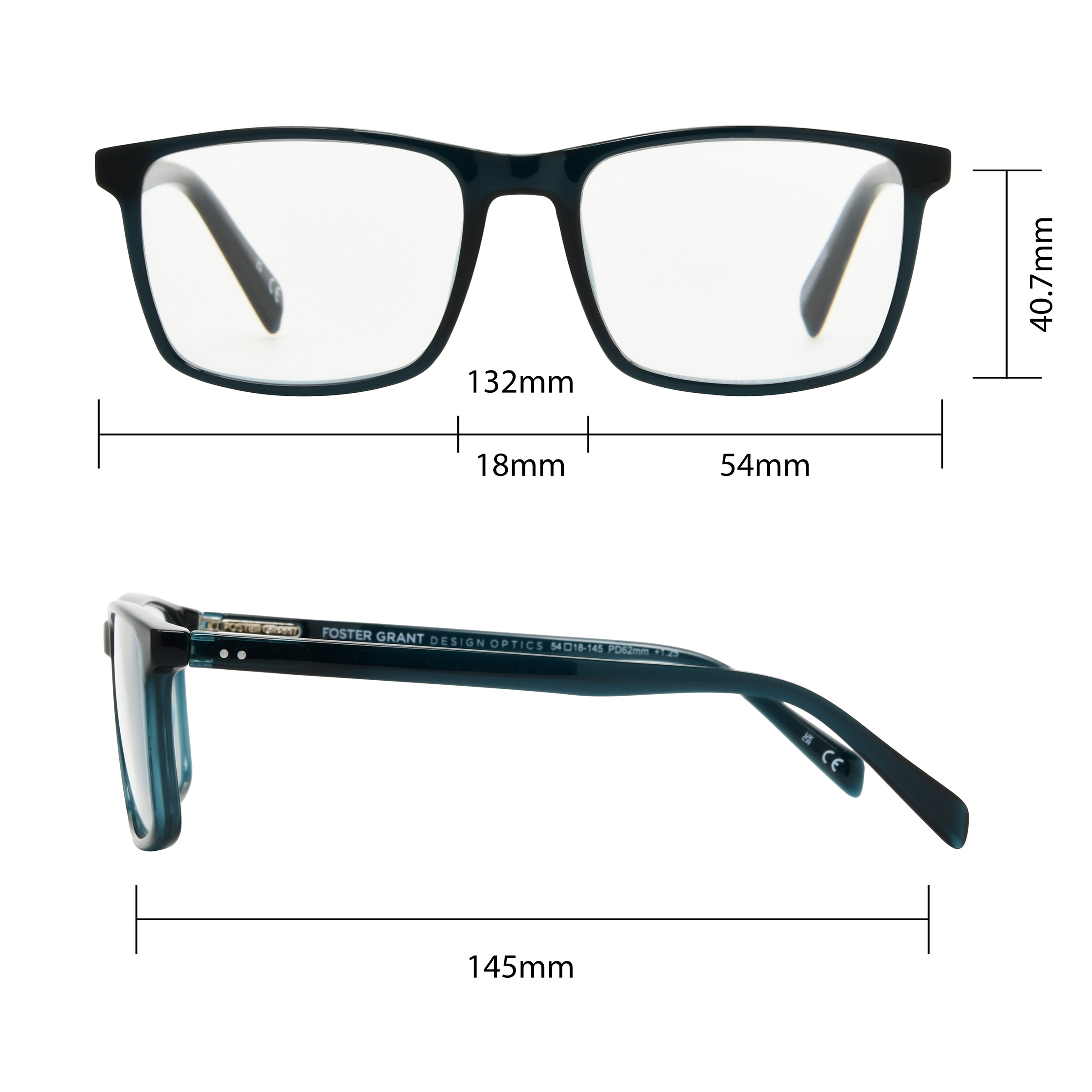 Design Optics by Foster Grant #815 Classic Plastic Square