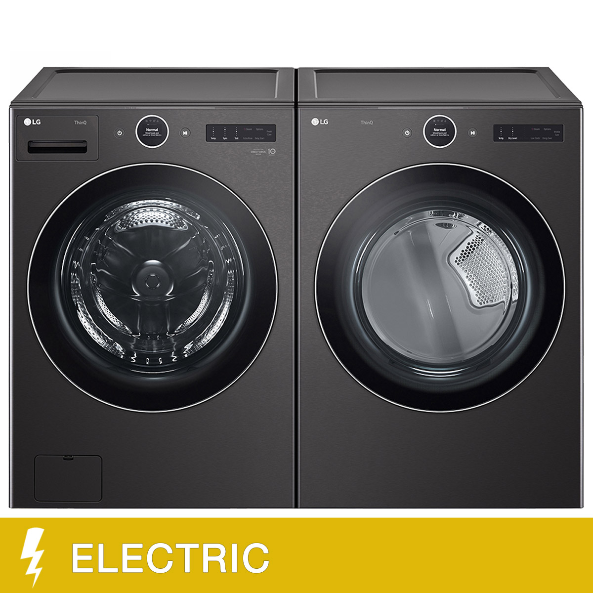 LGM④ LG Laundry Bundle 5.8 cu ft. Front Load Washer and 7.4 cu ft