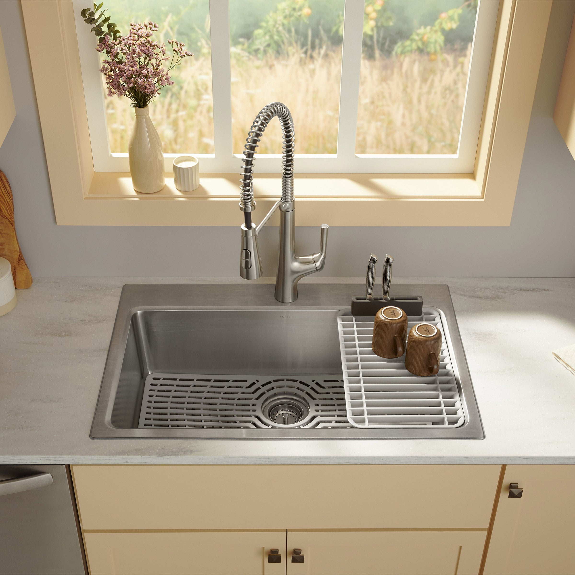 Kohler Pro-Function Kitchen Sink Kit with Vibrant Stainless or Matte Black Faucet