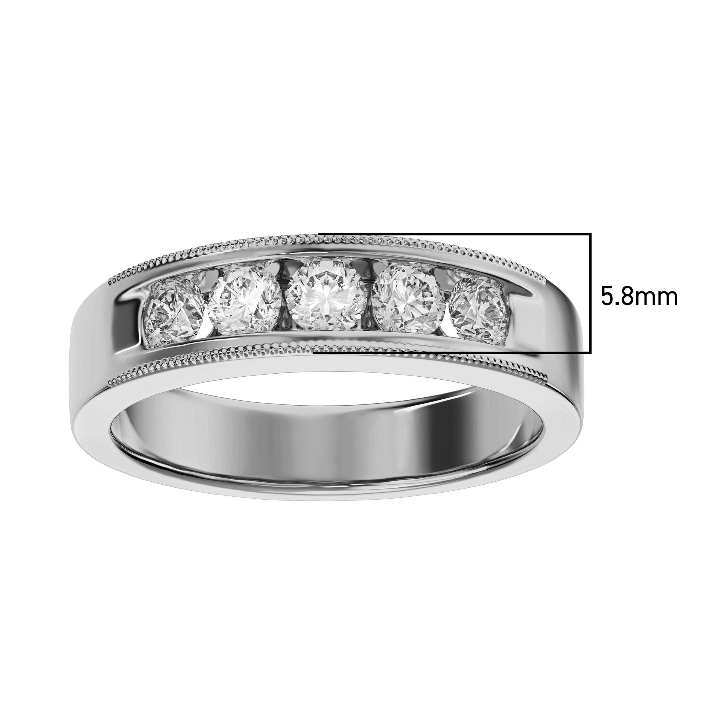 Aera Rings Athletic Wedding Band Round Brilliant Ctw VS2 Clarity