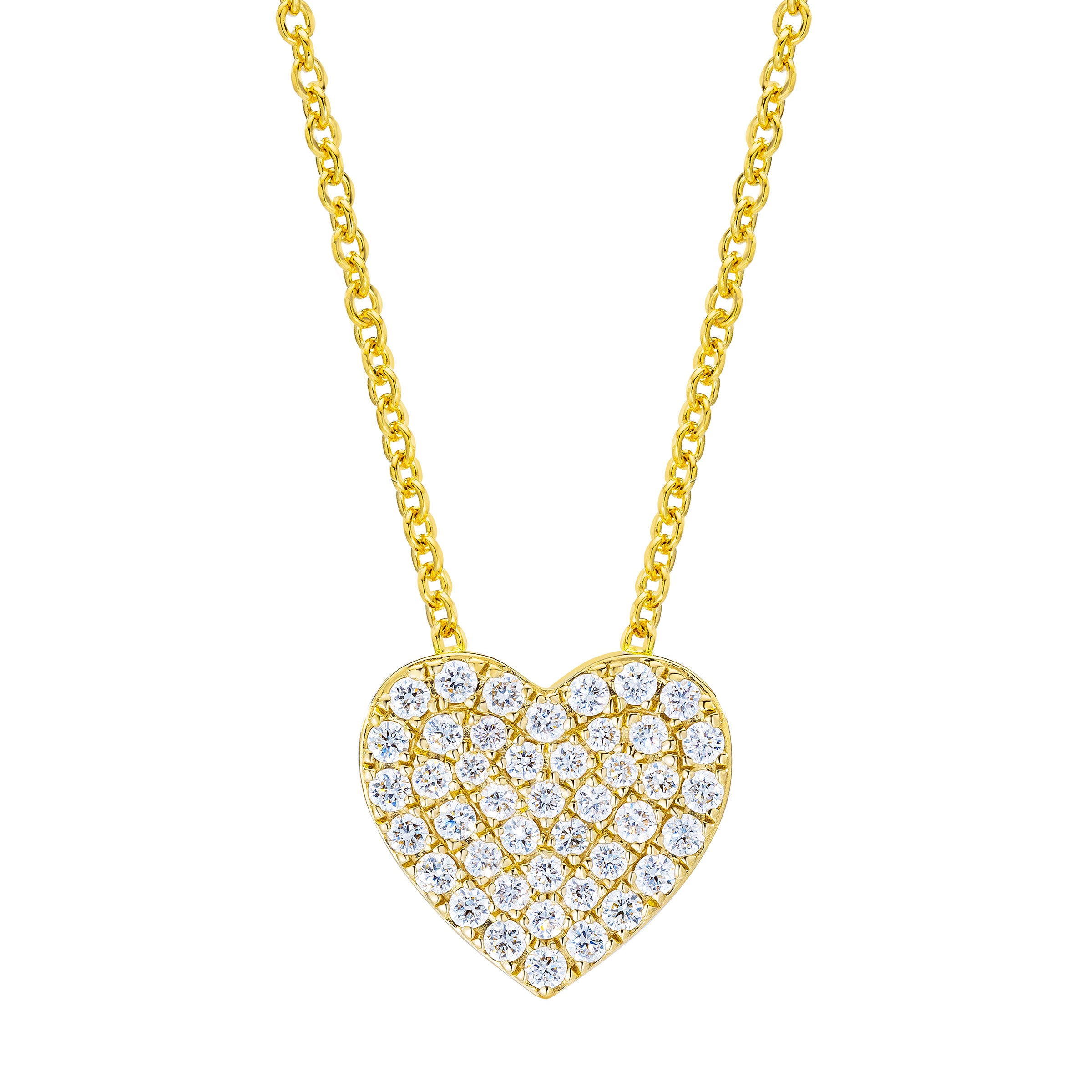 Round Brilliant 0.28 ctw Diamond 14kt Yellow Gold Heart Pendant