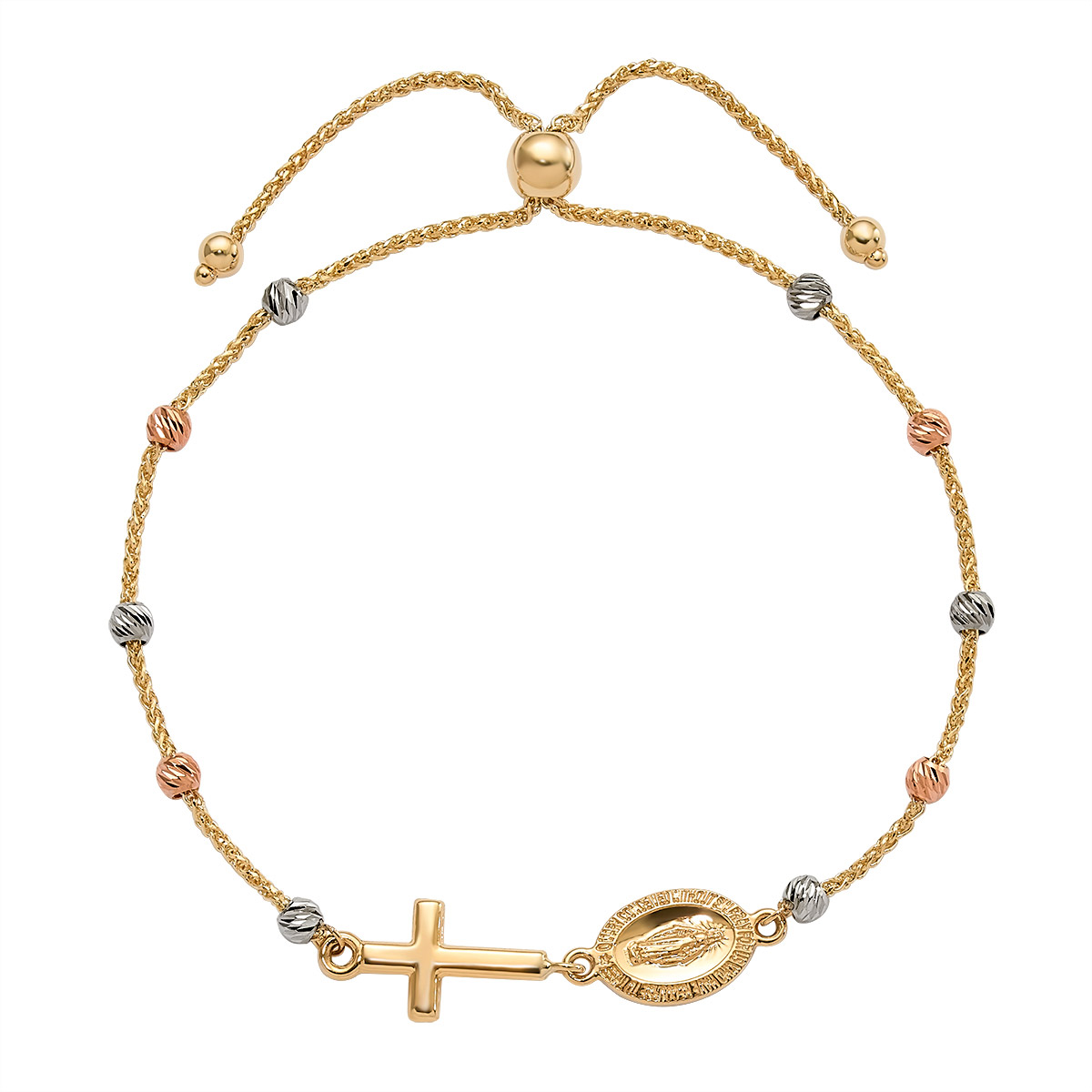 14kt Tri Color Gold Pull Through Bracelet Costco