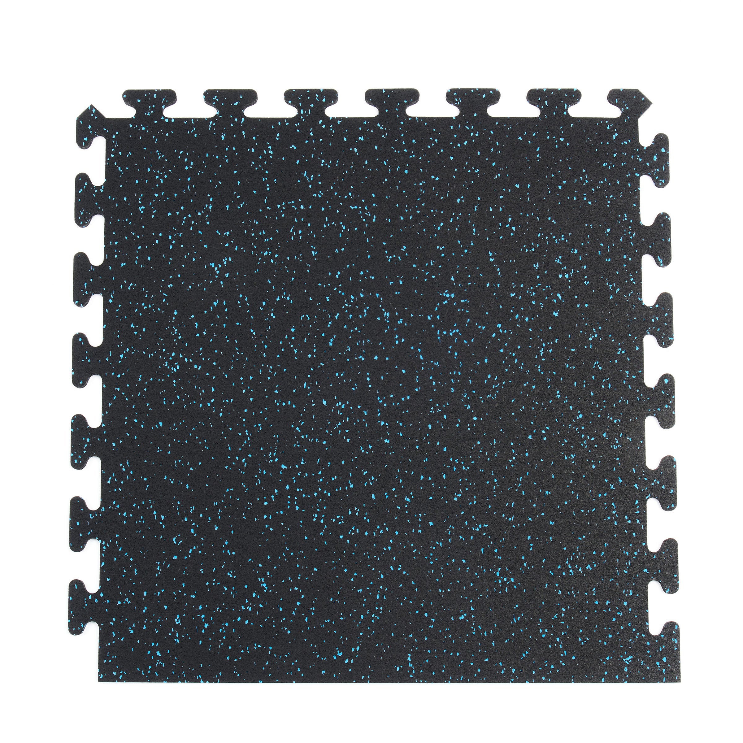 Black with Blue Speck 24 in. x 24 in. Finished Corner Recycled Rubber Floor Tile (16 sq. ft./ case) Black with Blue Speck 24 in. x 24 in. Finished Corner Recycled Rubber Floor Tile (16 sq. ft./ case)