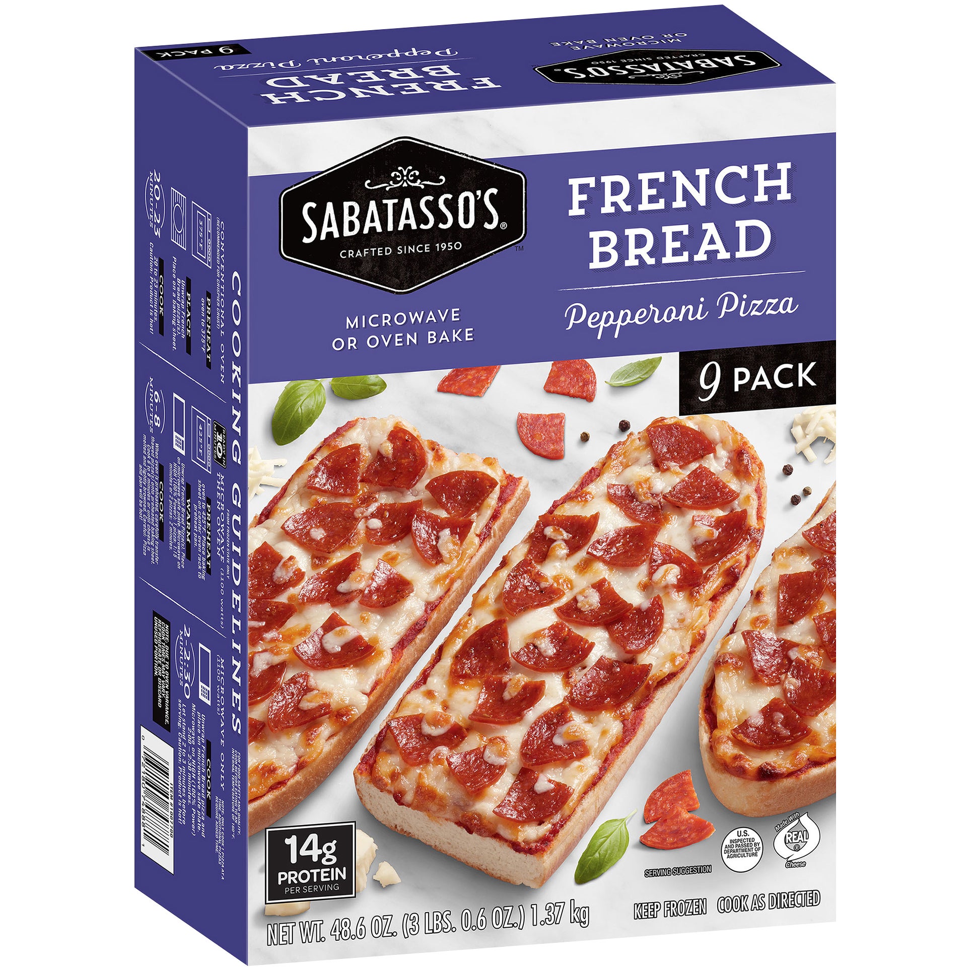 **Sabatasso's** French Bread Pepperoni Pizza, 9 ct