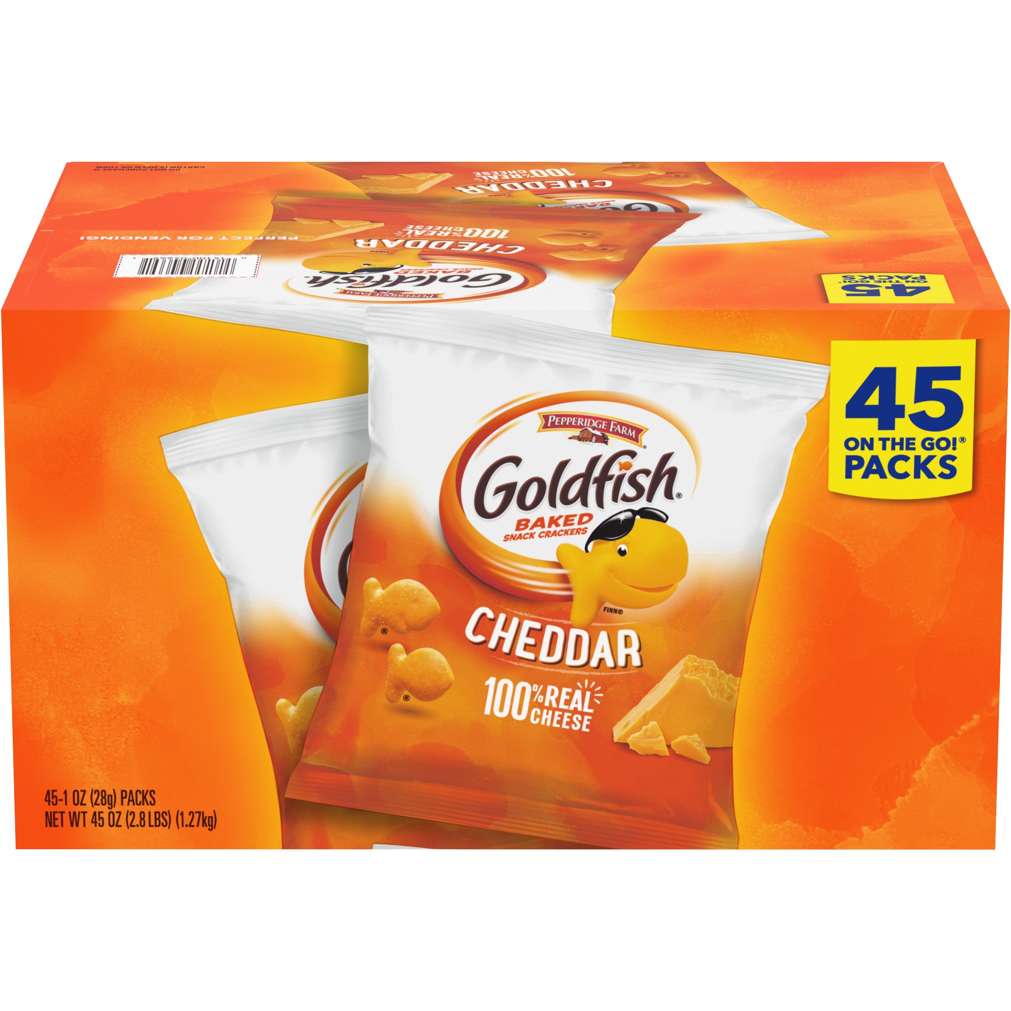 **Goldfish** Baked Snack Crackers, Cheddar, 1 oz, 45 ct