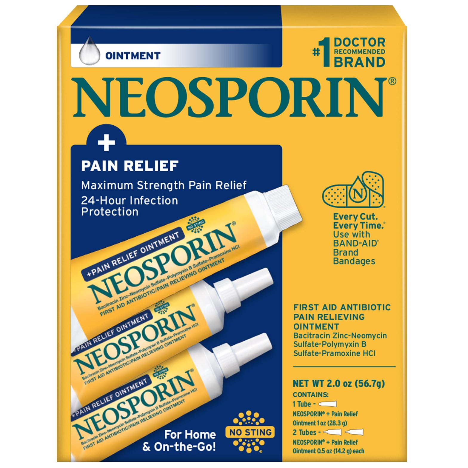 **Neosporin** Pain Relief Dual Action Topical Antibiotic Ointment, 3 ct