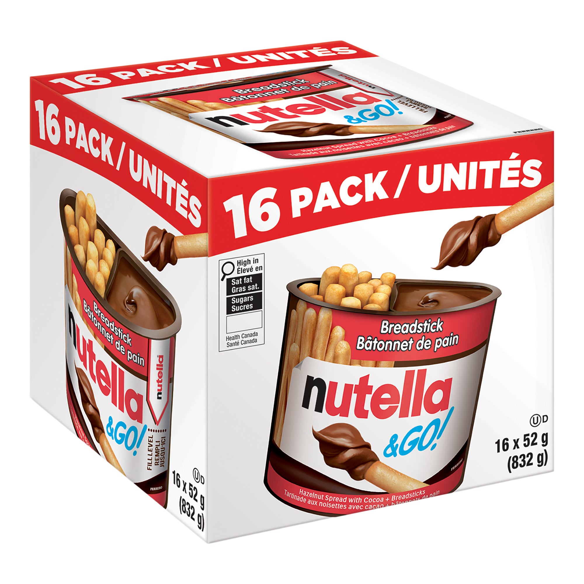 **Nutella & Go!** Hazelnut Spread with Breadsticks, 1.8 oz, 16 ct