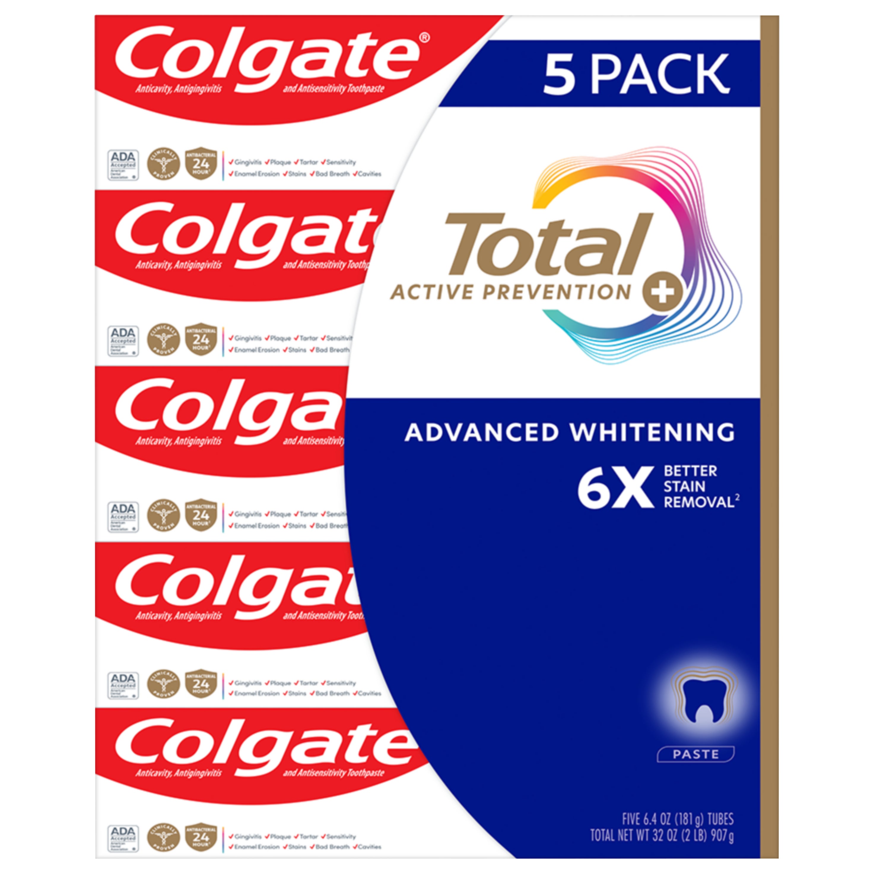 **Colgate** Total Toothpaste, 6.4 oz, 5 ct