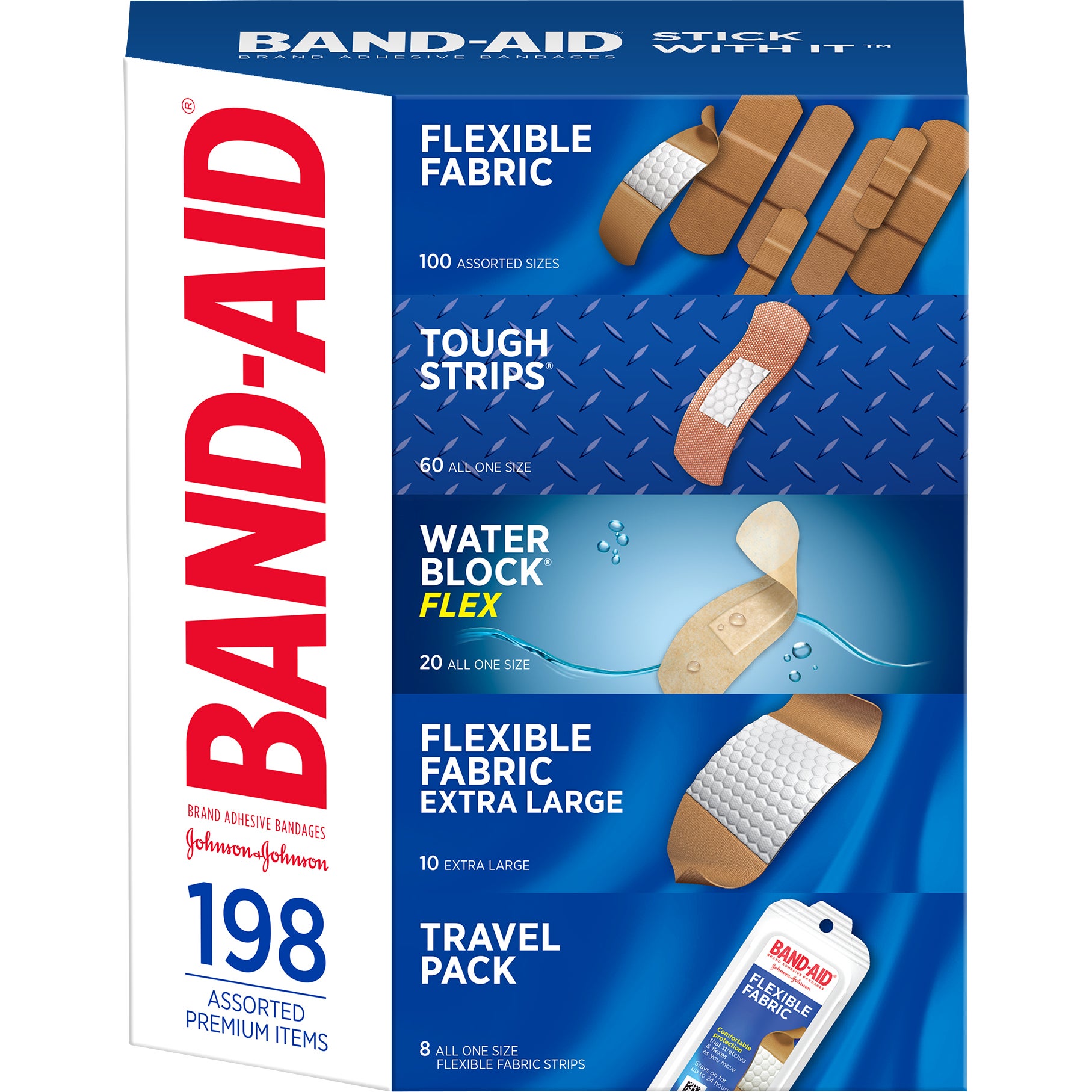 **Band-Aid** Adhesive Bandages, Assorted, 198 ct