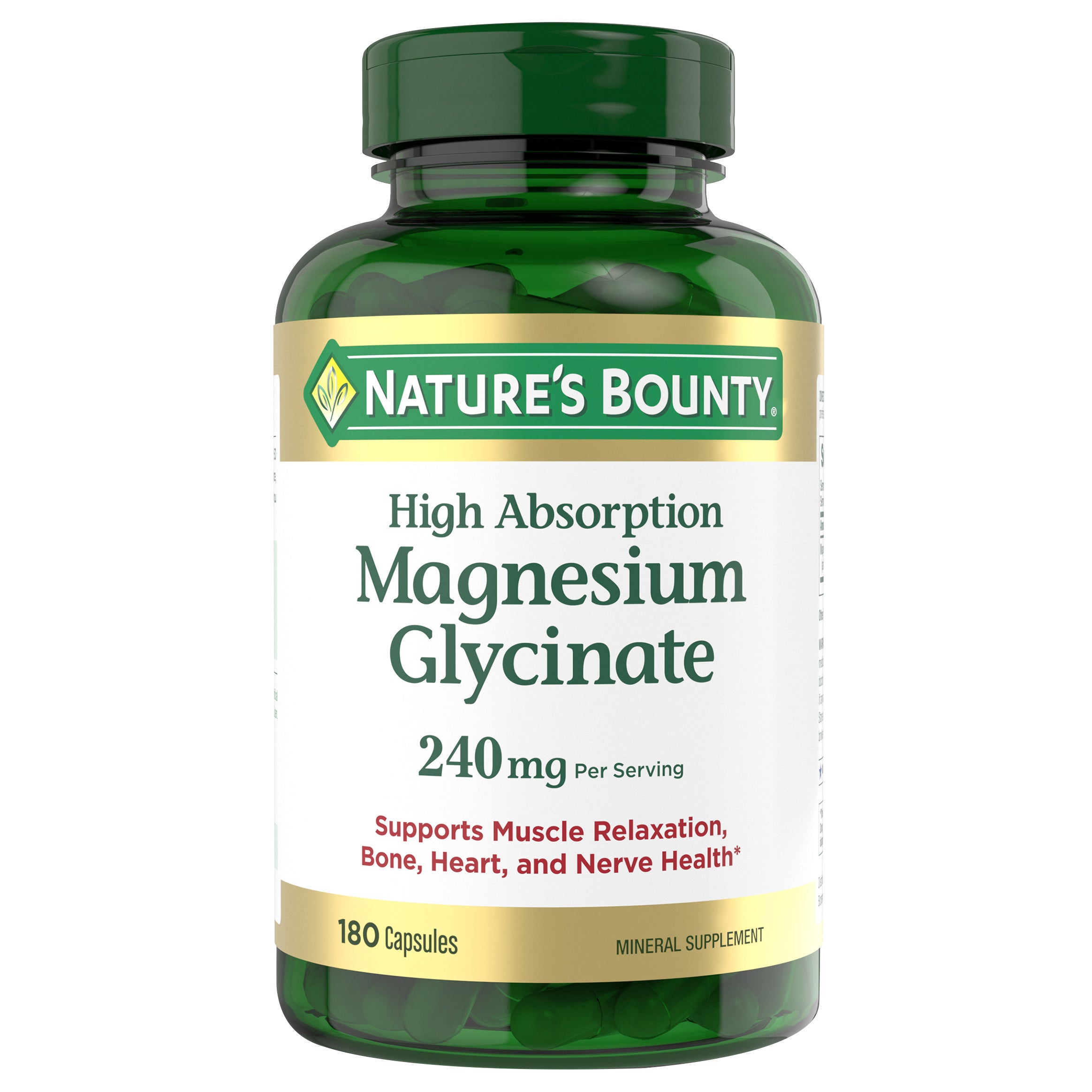 **Nature’s Bounty** Magnesium Glycinate, 240 mg, 180 ct