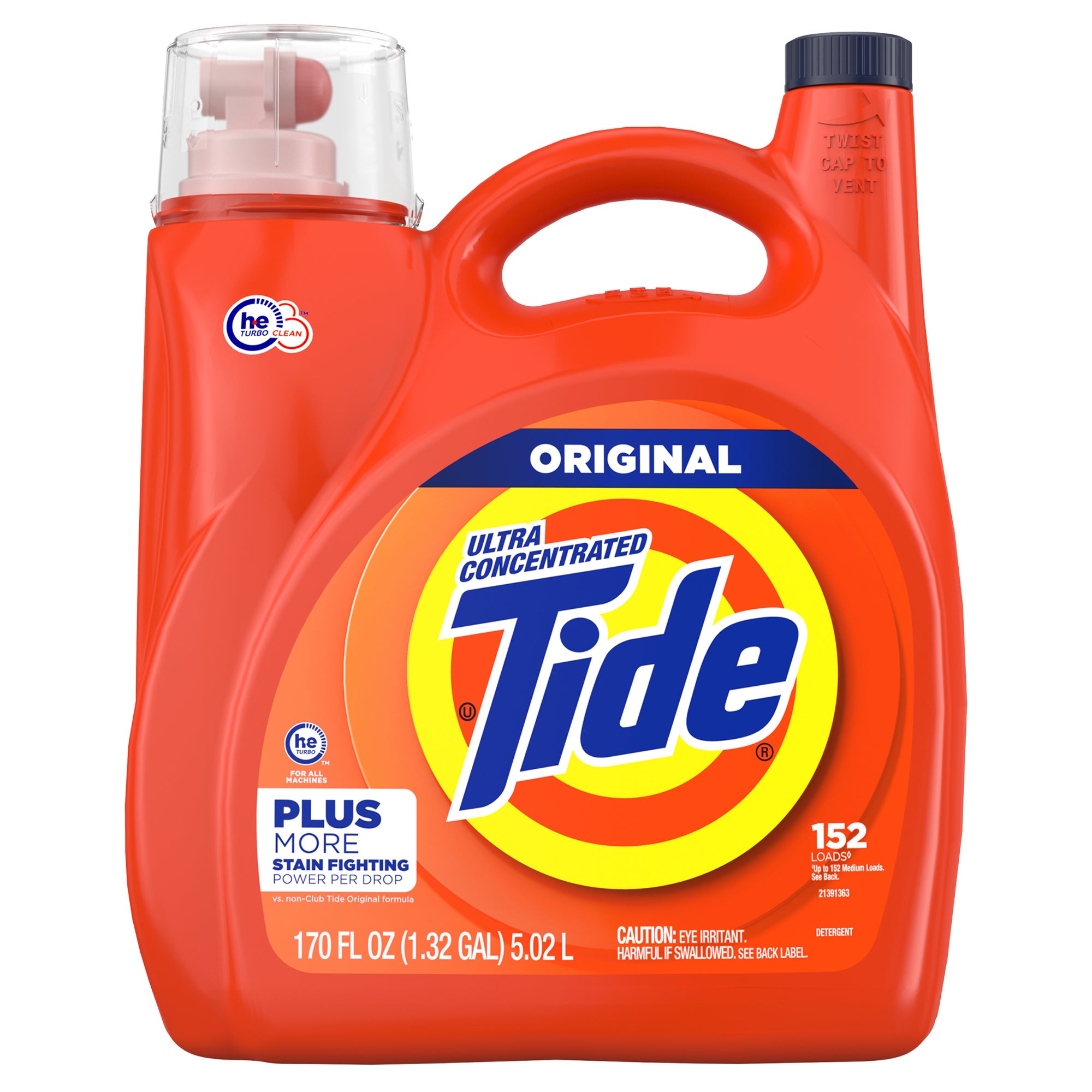 **Tide** Liquid Laundry Detergent, Ultra Concentrated, HE Compatible, Original Scent, 170 fl oz