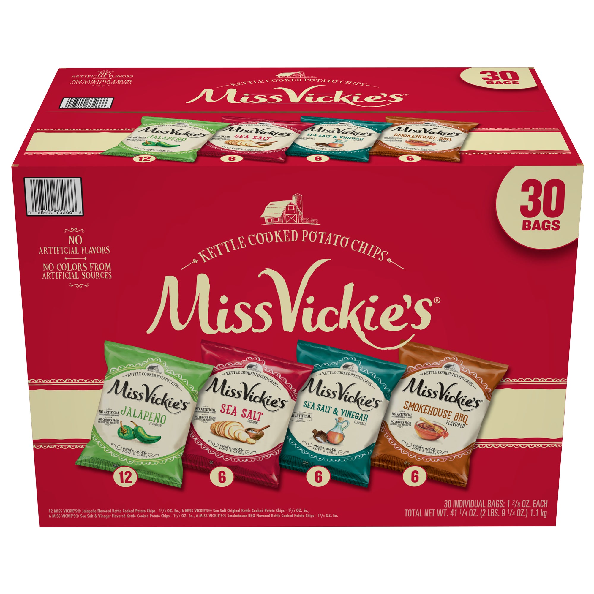 **Miss Vickie's** Kettle Cooked Potato Chips, Variety Pack, 30 ct