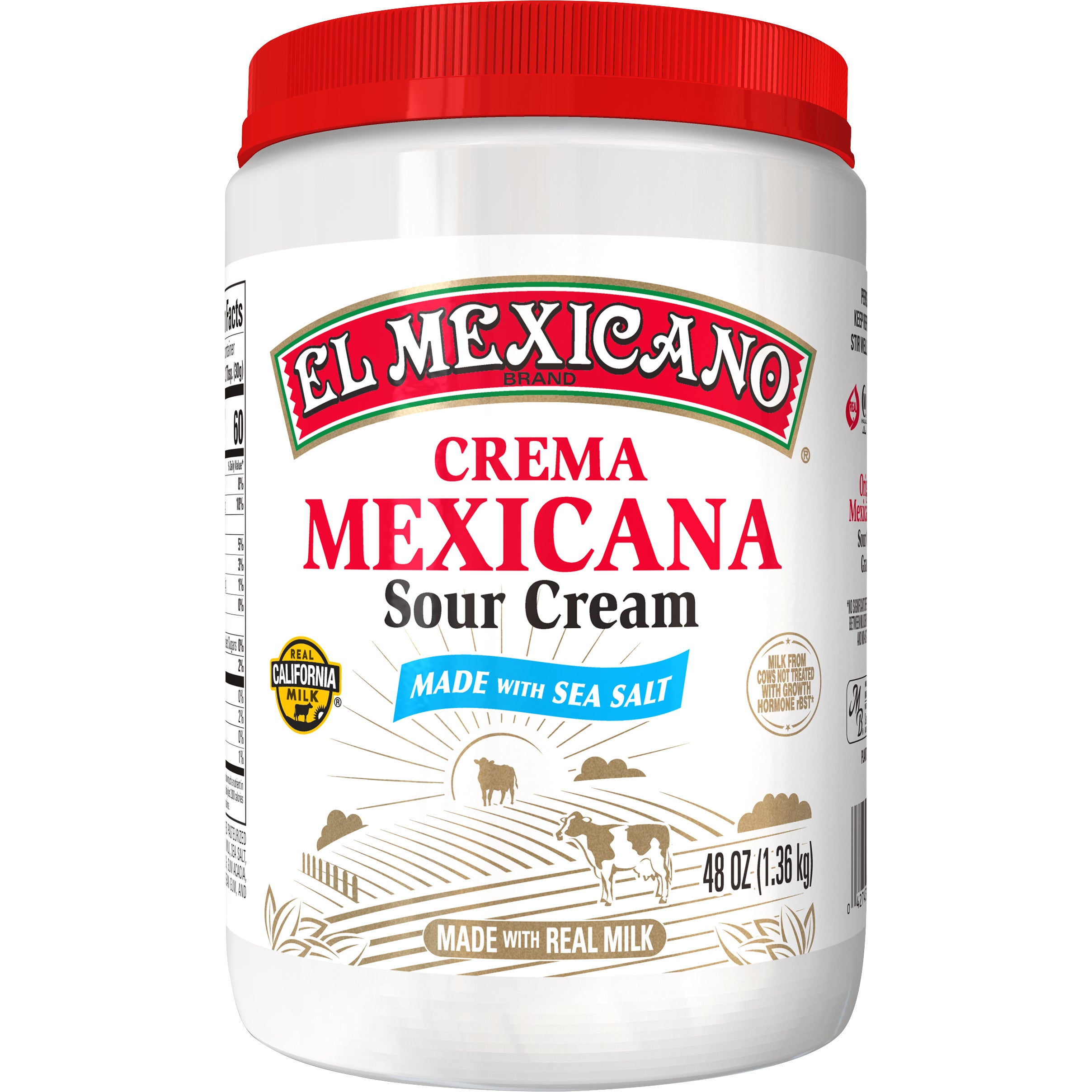 **El Mexicano** Sour Cream, Crema Mexicana, 48 oz