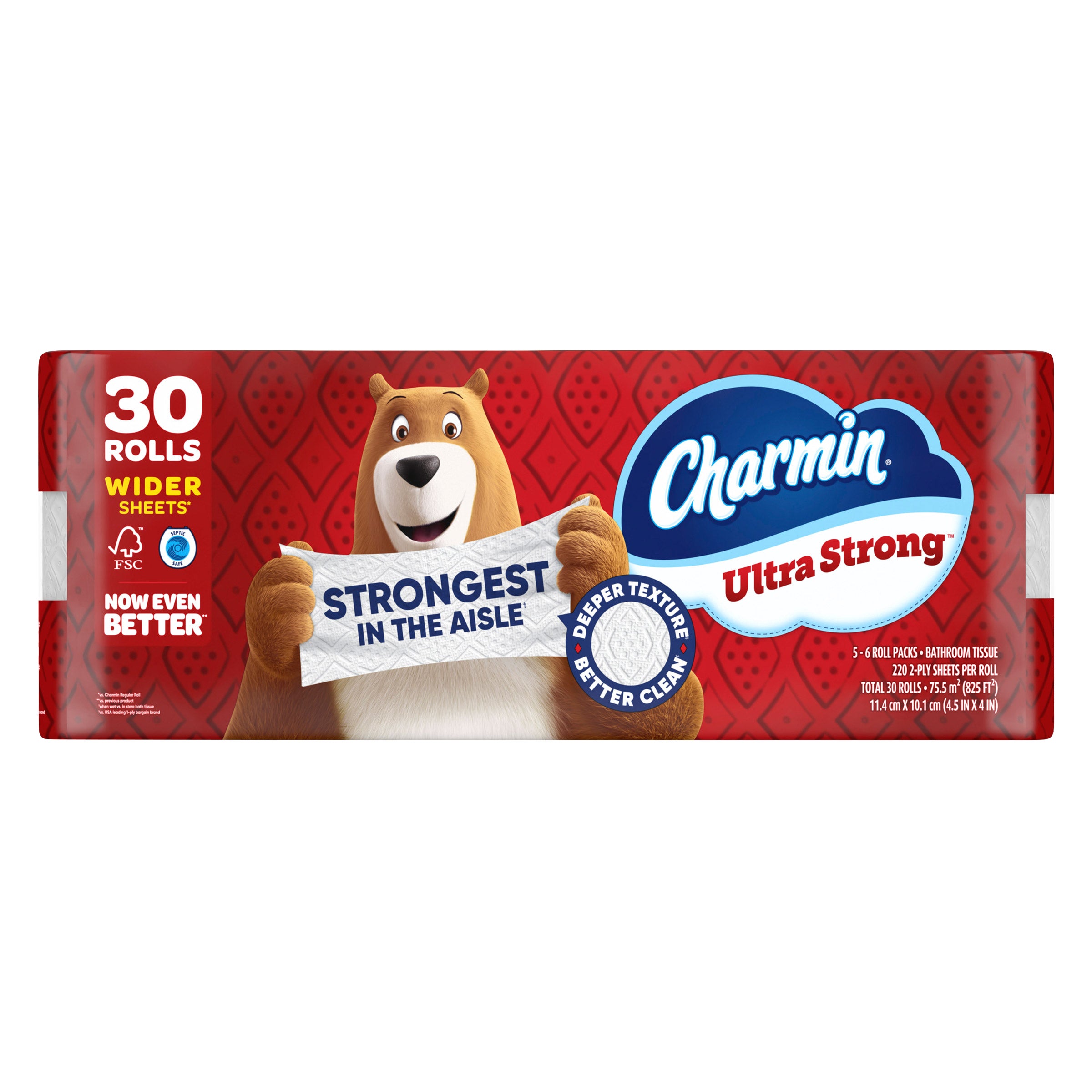 **Charmin** Bath Tissue, Ultra Strong, Jumbo Roll, 2-Ply, 4.5" x 4", 220 Sheets, 30 ct