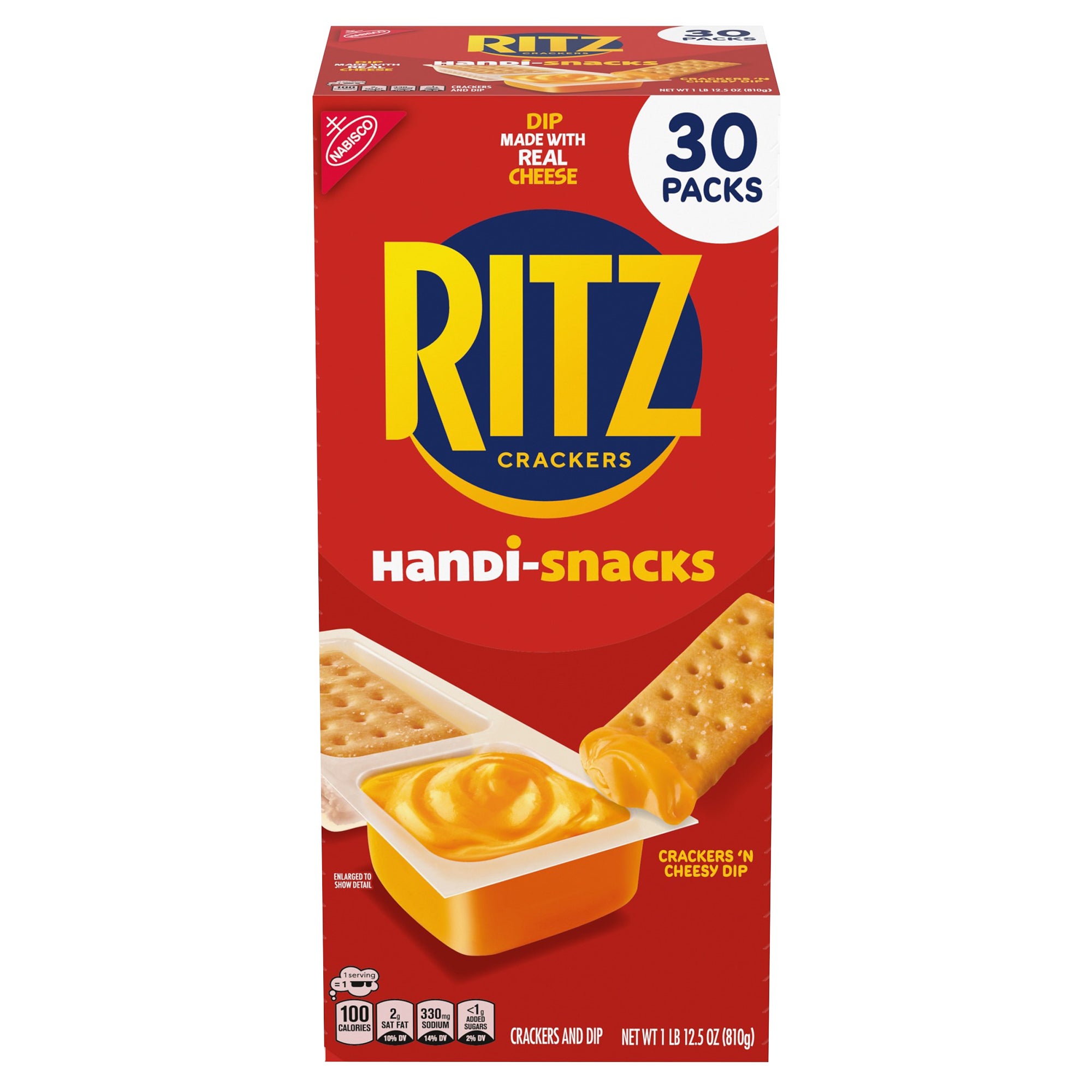 **RITZ** Handi-Snacks, Crackers ’N Cheesy Dip, 0.95 oz, 30 ct