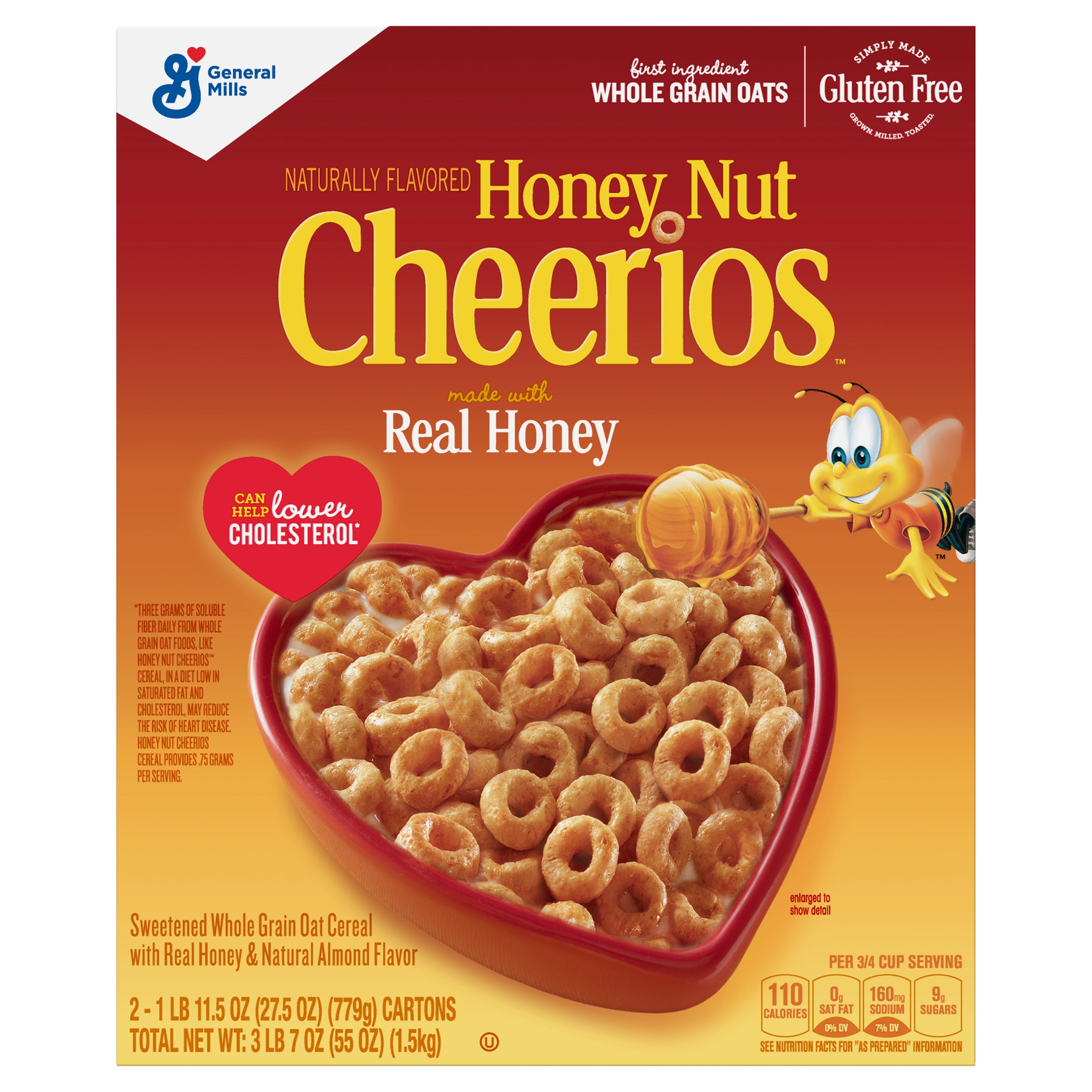 **Cheerios** Cereal, Honey Nut, 27.5 oz, 2 ct