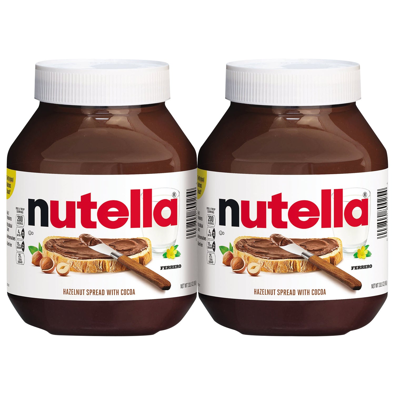 **Nutella** Hazelnut Spread with Cocoa, 33.5 oz, 2 ct