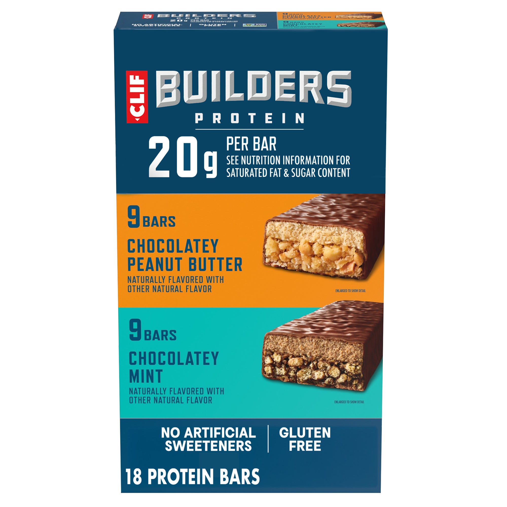 **CLIF Builders** Protein Bar, Variety, 2.4 oz, 18 ct