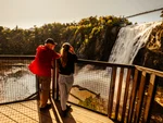 A shot of the Montmorency Falls Park Cable Car running along the cable system.