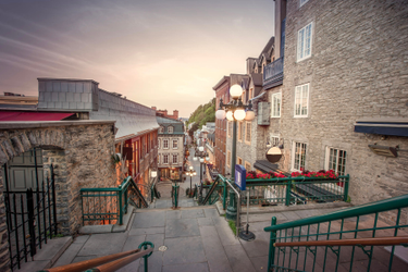 View down the stairs in Old Quebec City
