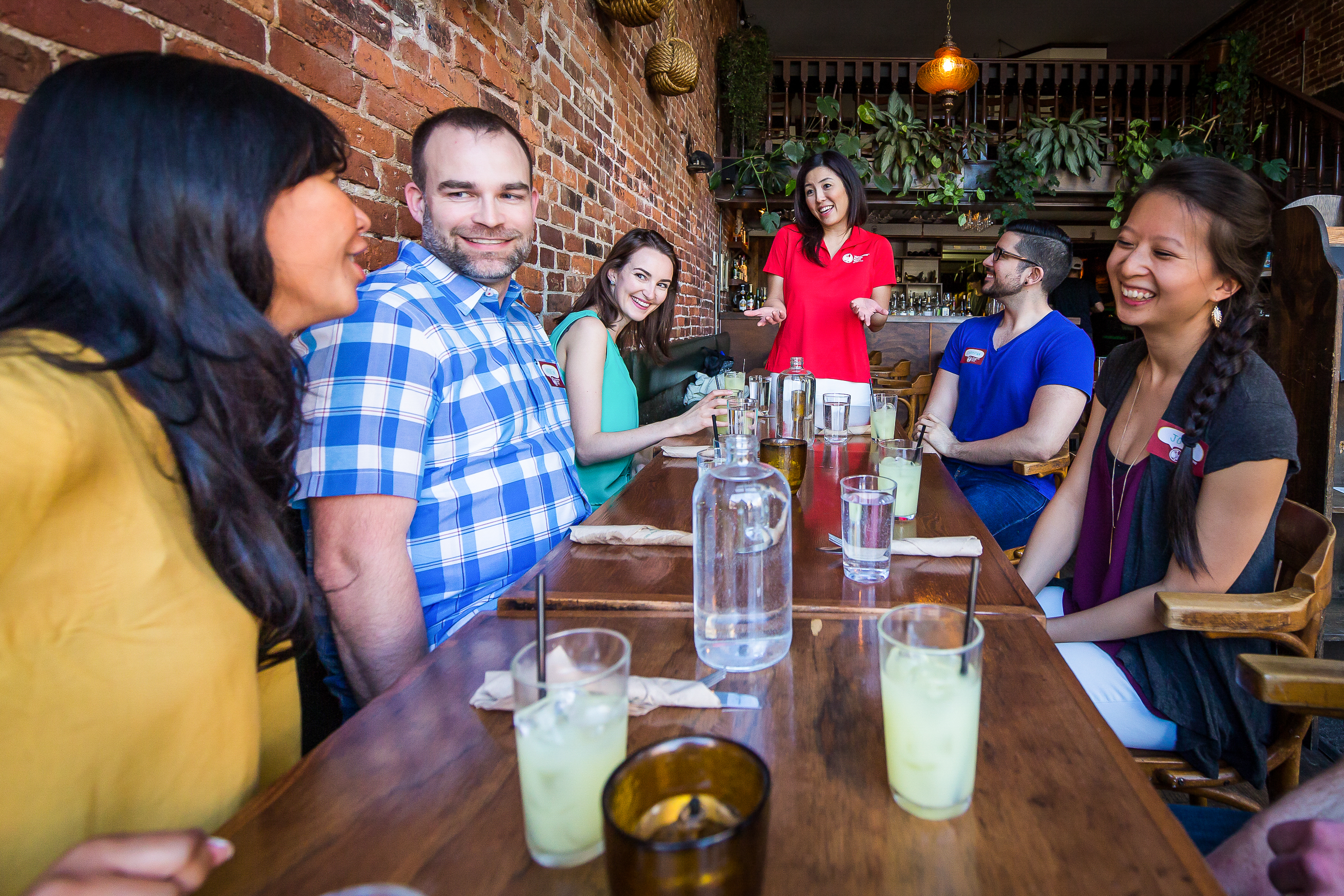 Michelle Ng, owner of Vancouver Foodie Tours, leads a Gastown tour.