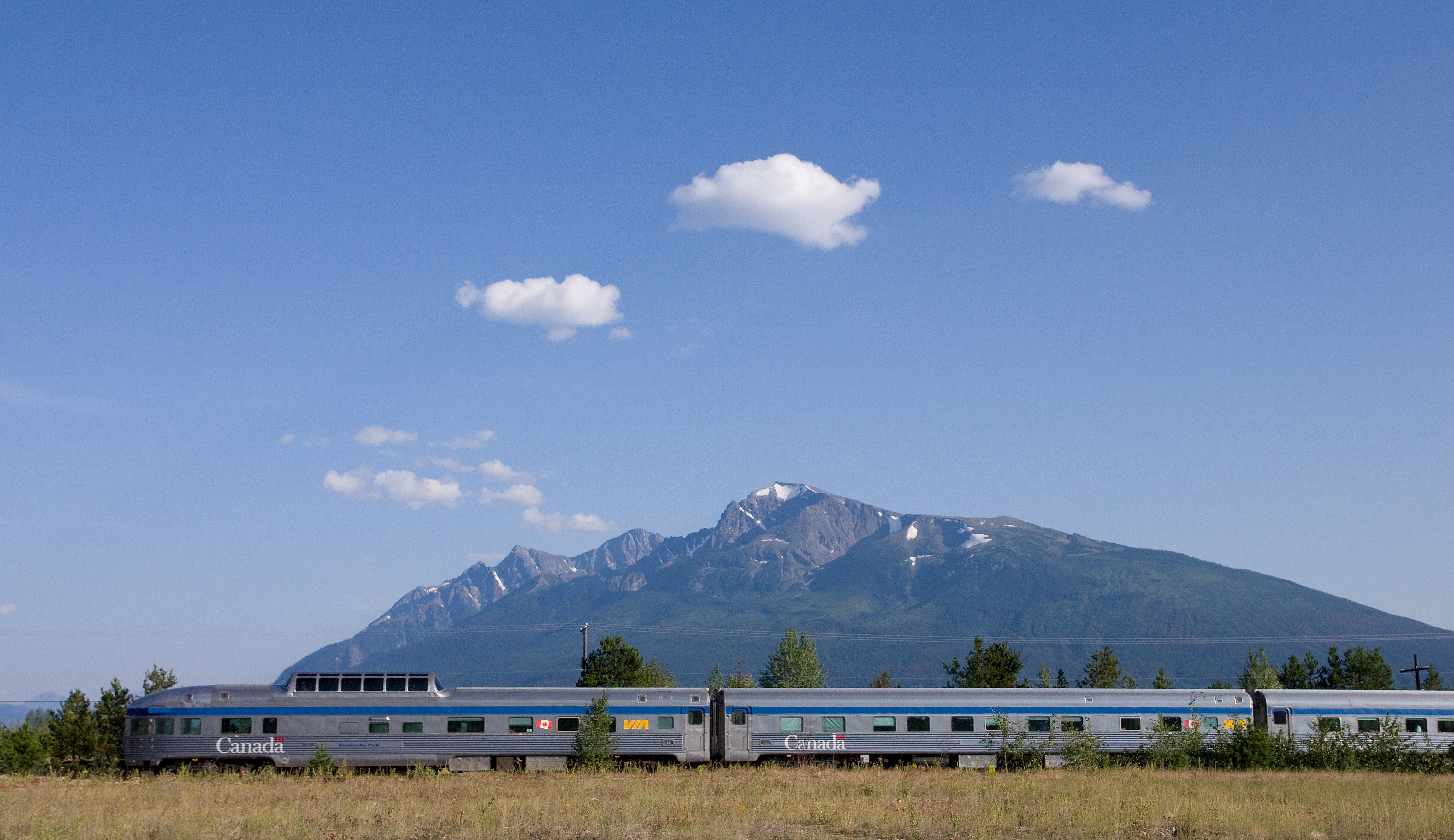 Prices on VIA Rail’s Canadian Train, shown here, depend on season, promotions and time of booking.