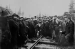 The last spike is driven into the Canadian Pacific Railway