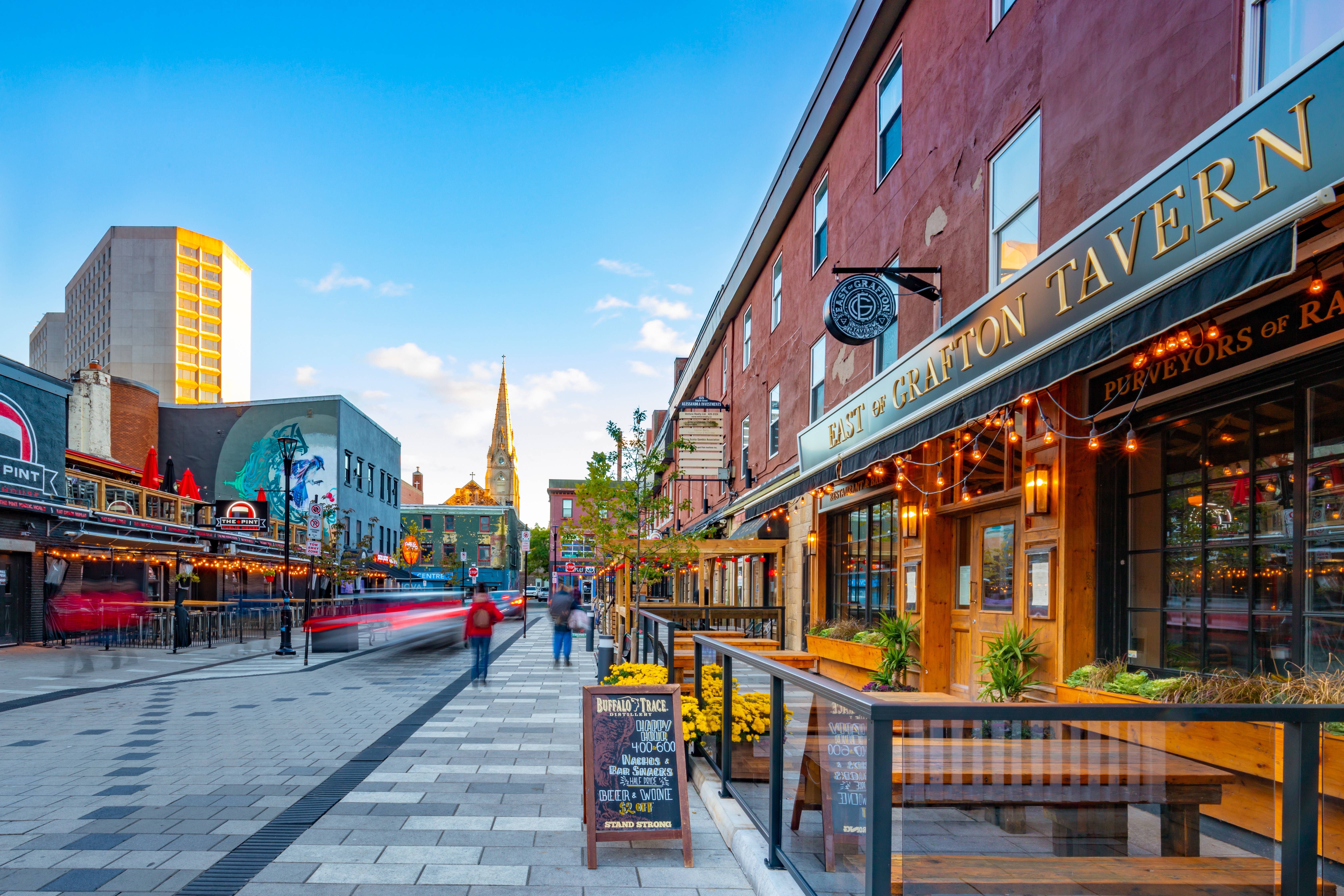 Pubs and shops on Argyle Street in Halifax