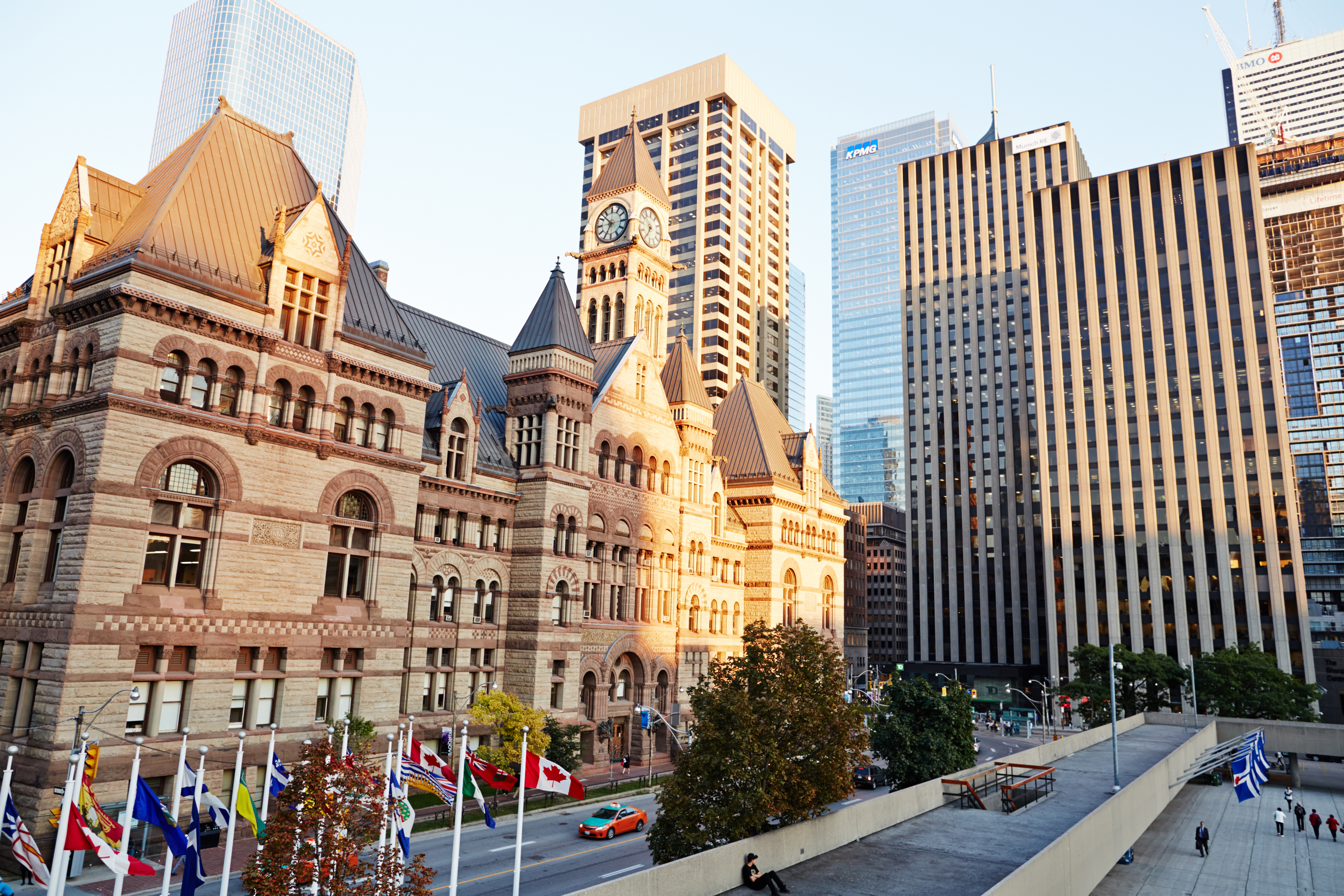 View of Old City Hall and office buildings in Toronto