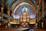 Inside view of the Cathedral of Notre Dame in Montreal.