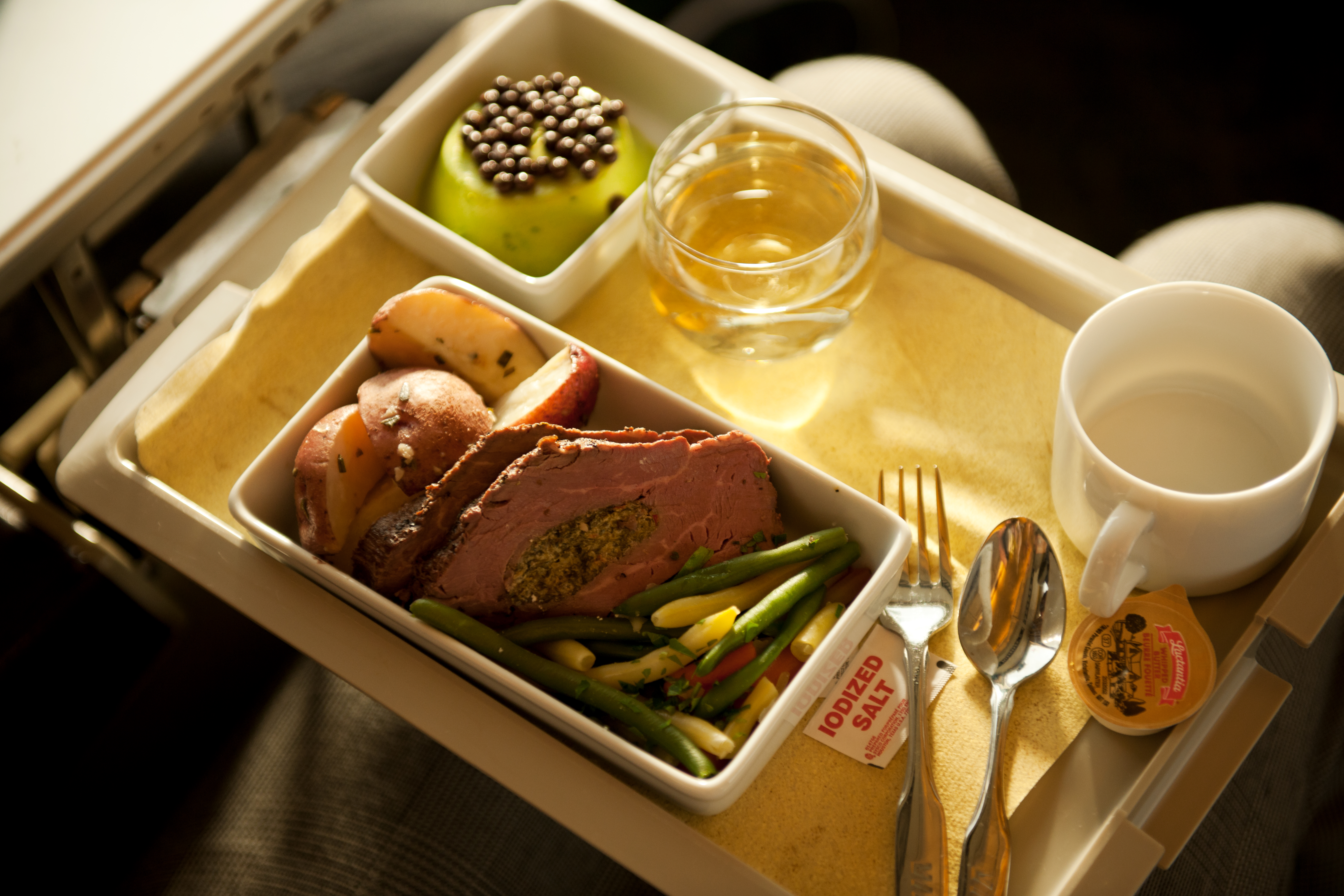 Business Class includes meals and alcoholic beverages