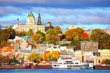 View across the river to autumn in Quebec City