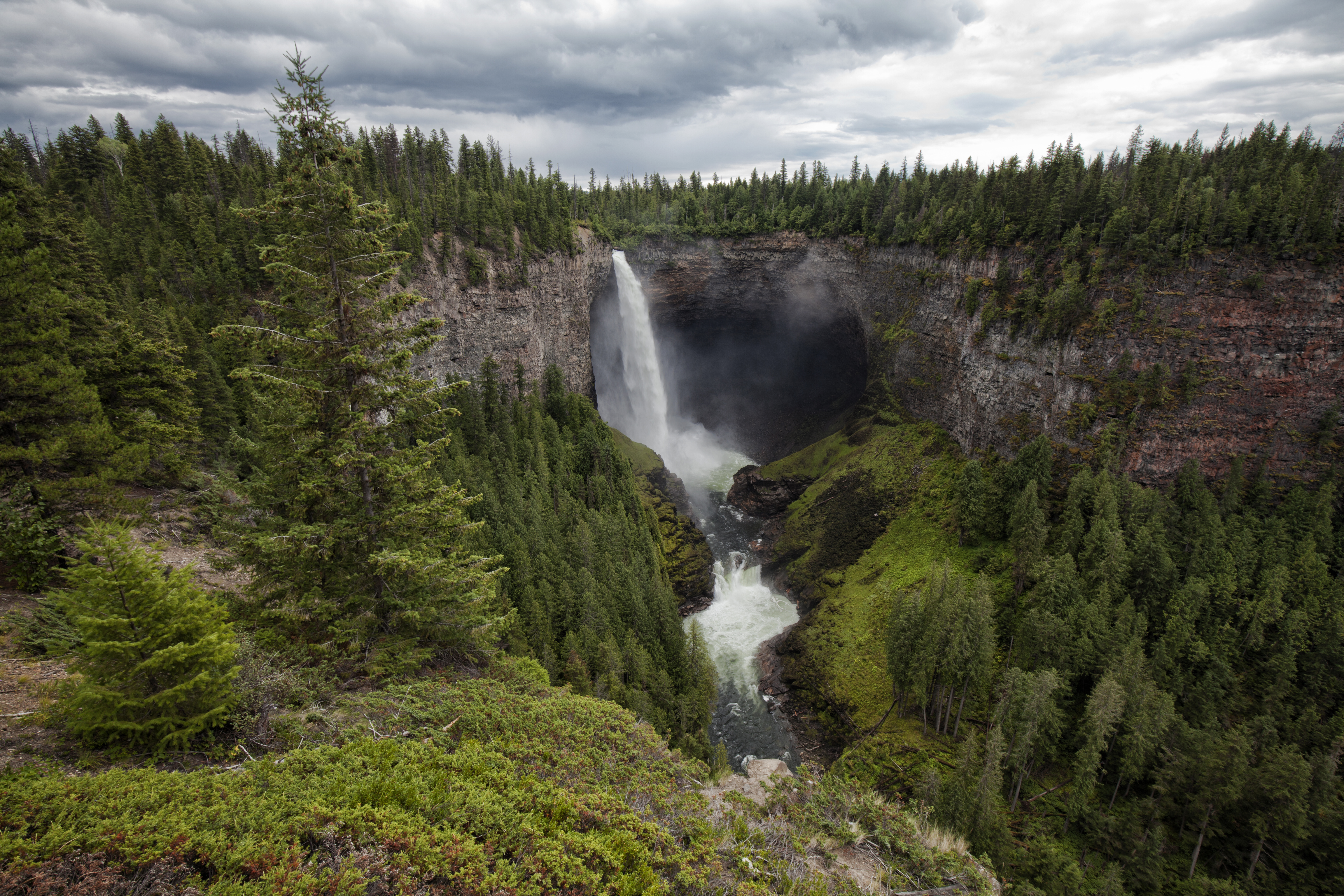 Helmcken Falls in summer in Wells Gray Provincial Park near Clearwater, BC