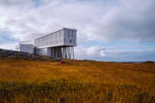 Exterior of the Fogo Island Inn in Fall