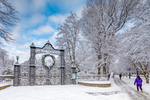 Victorian Garden and National Historic Site, Halifax Public Gardens, in the heart of the city after snow