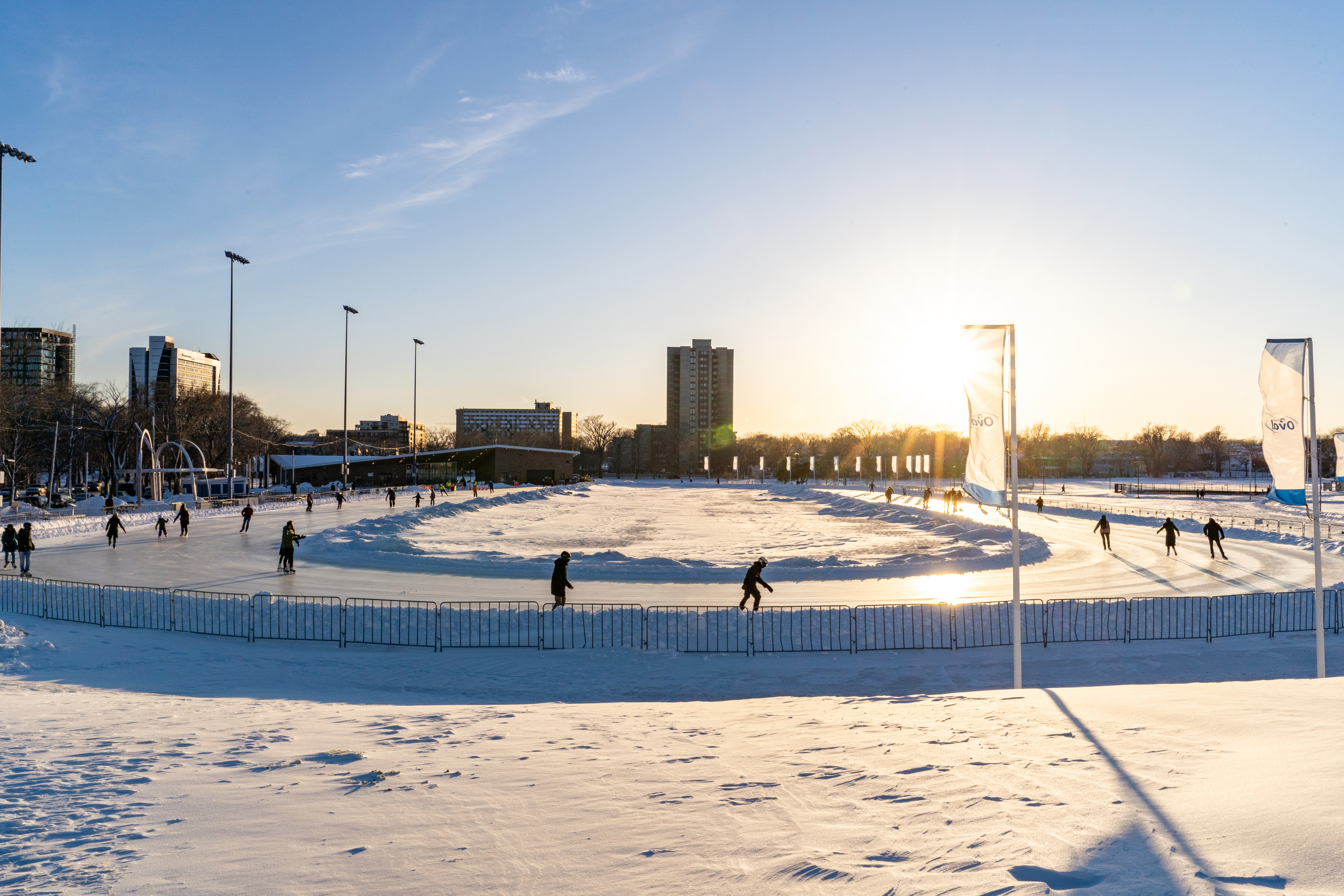 People enjoy outdoor skating destination