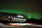 Northern Lights over the VIA Rail train 