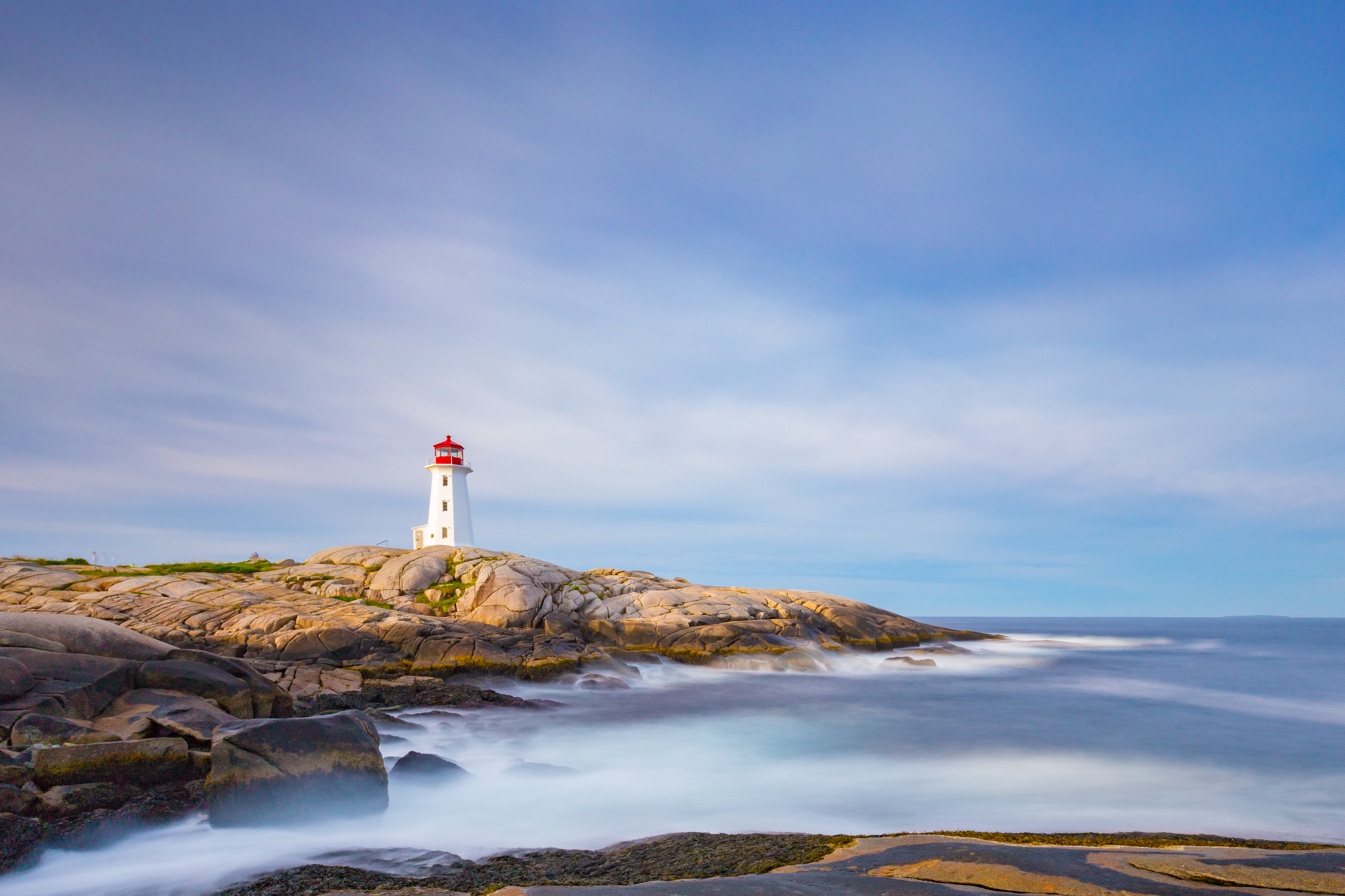 Waves around Peggy's Cove Lighthouse