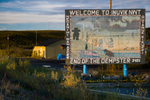 Inuvik’s welcome sign featuring Indigenous legend in Canada’s Northwest Territories