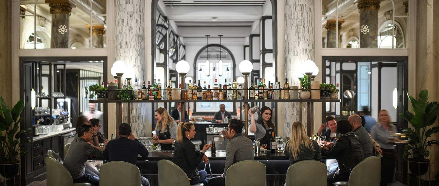 The cocktail bar at the Fairmont Palliser in Calgary