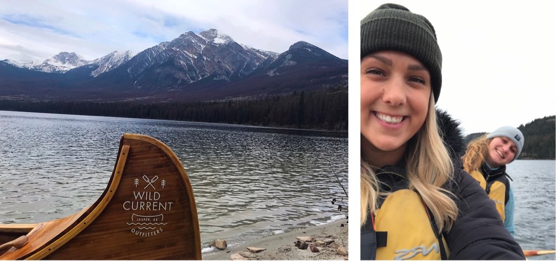 Paddling Pyramid Lake in Jasper National Park