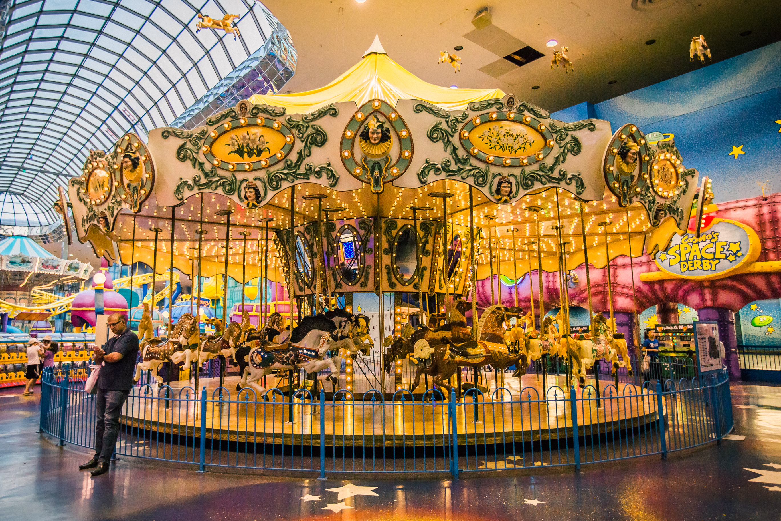 A carousel at Galaxyland in West Edmonton Mall