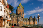 View of Chateau Frontenac from street in Old Quebec City 