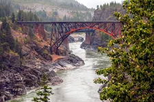 The CN rail bridge over the Fraser River at Cisco Crossing 