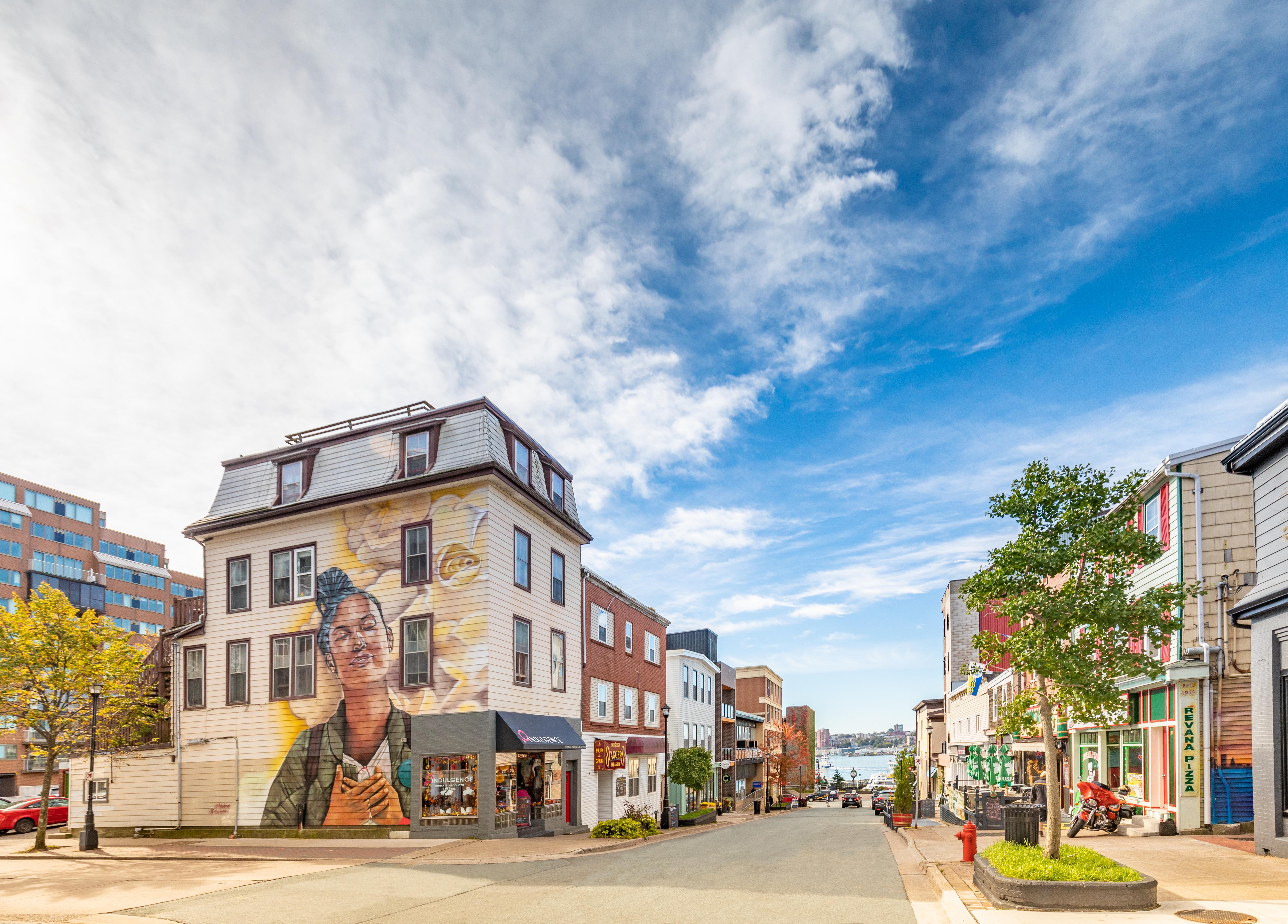 Charming street with local and aged flair in the city of Dartmouth