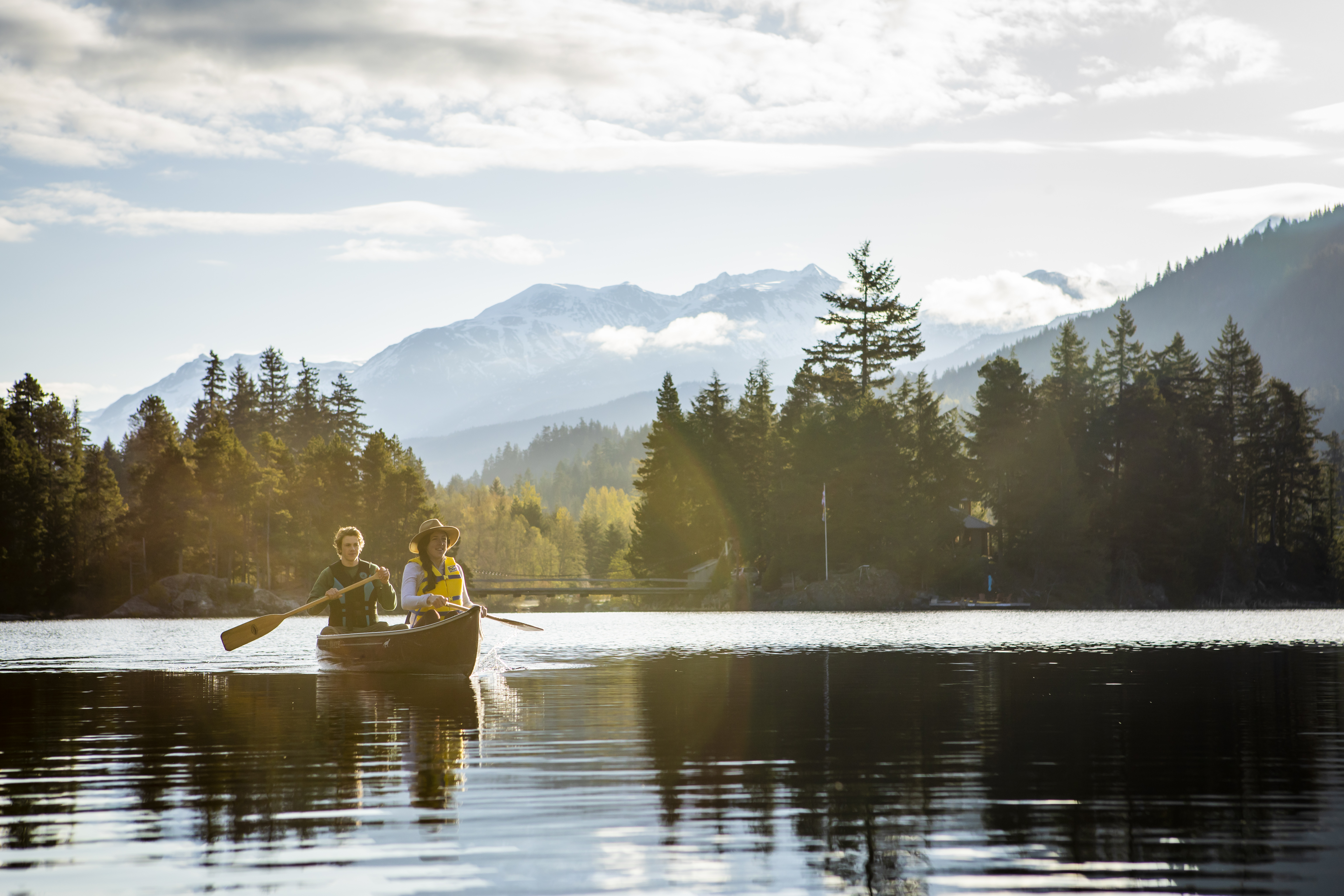 Couple canoeing on Atla Lake in Whistler
