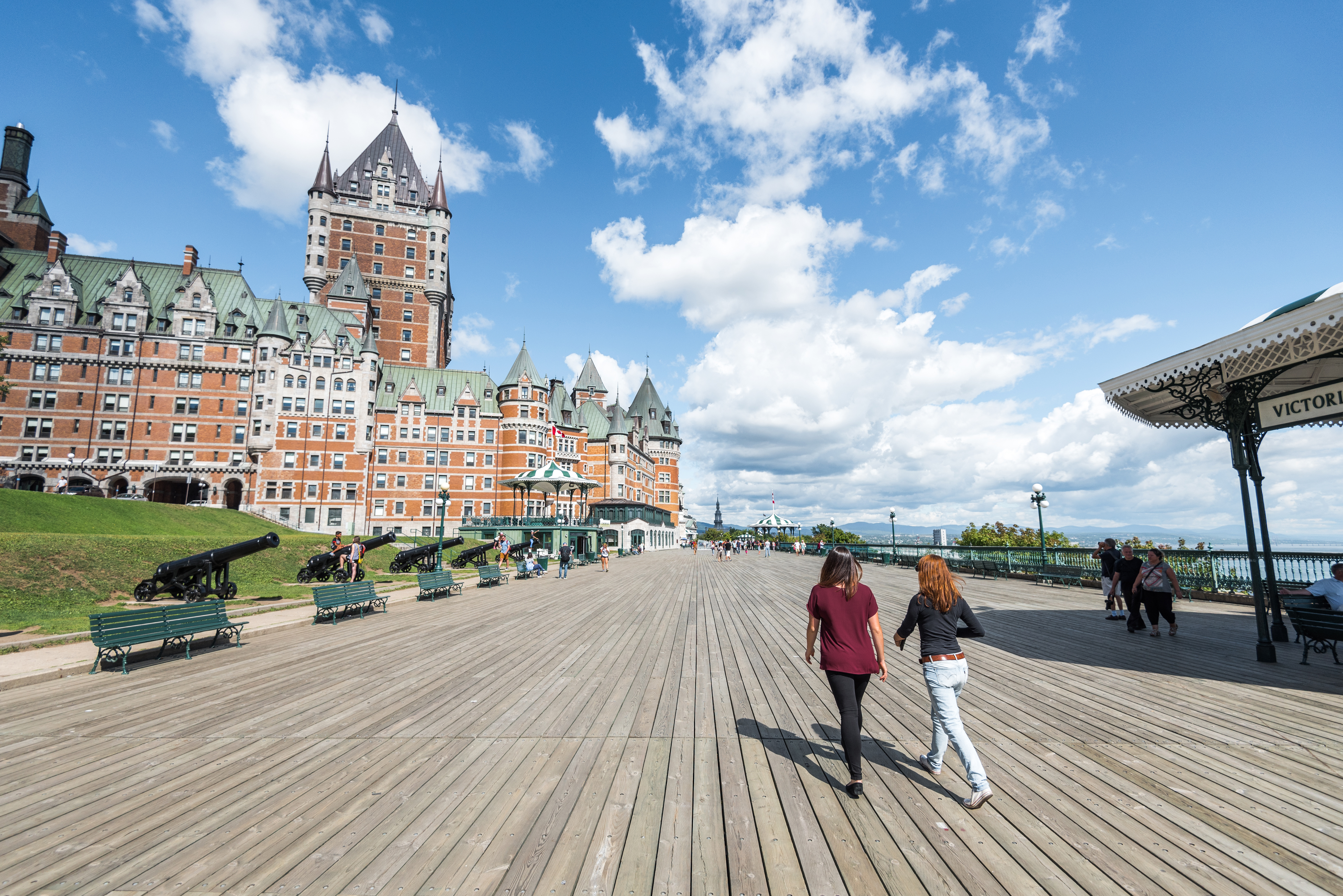 The Fairmont Chateau Frontenac next to the St. Lawrence River in Quebec City.