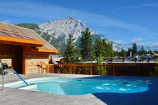 Rooftop hot pool at the Moose Hotel in Banff National Park